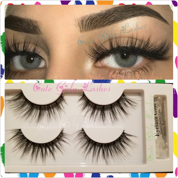 2 pairs of mink eyelashes with mini glue - Picture 1 of 3